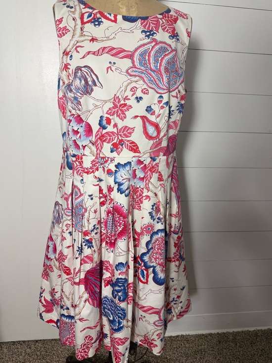 Talbots Dresses & Skirts - Talbots Floral Fit-and-Flare Sleeveless Dress in Pink & Blue